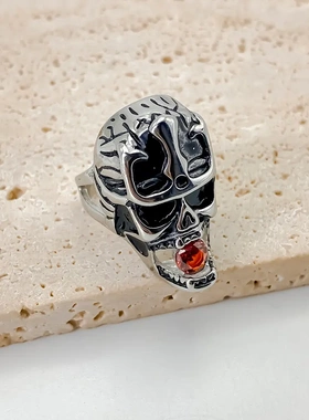 eManco欧美复古皇冠骷髅头镶钻