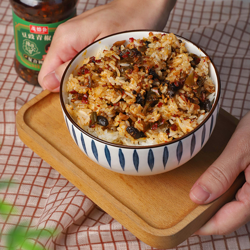 茂德公豆豉青椒酱下饭菜罐子拌饭拌面辣椒酱烧烤炒菜调味酱料225G-图2