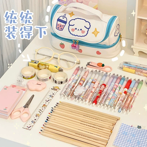 Брендовый вместительный и большой пенал для школьников, милая многослойная сумка-органайзер, популярно в интернете, для средней школы