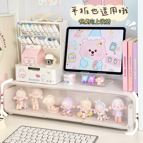 桌面显示器增高架盲盒手办收纳架展示架透明置物架学生书桌办公室 - 图2