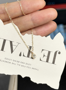 流浪拾光蓝色水滴项链锁骨链女