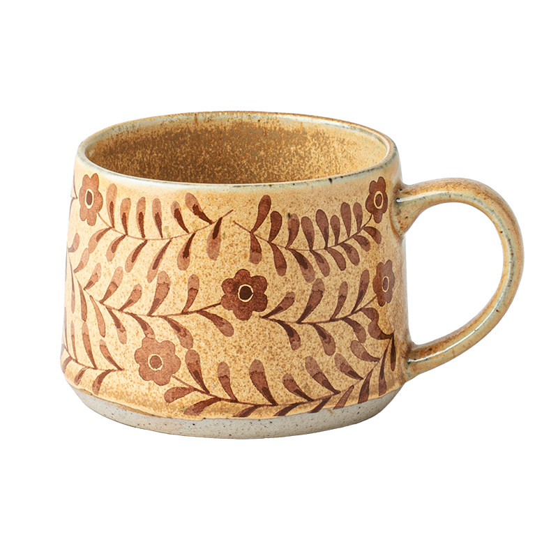 悠瓷 复古花卉陶瓷杯子高颜值牛奶杯家用设计感咖啡杯水杯送闺蜜,淘宝优惠券,粉丝福利购,淘宝优惠卷