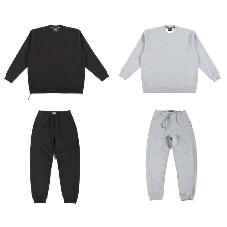 bboy 重磅纯色套装 街舞嘻哈净色长袖卫裤运动裤子hiphop滑板卫衣 - 图3