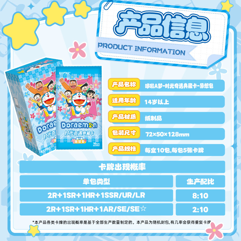 卡游 哆啦A梦卡片时光奇遇典藏卡异想包官方正版动漫周边收藏卡牌,淘宝优惠券,粉丝福利购,淘宝优惠卷