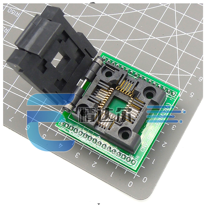 进口翻盖式PLCC32 DIL32/PLCC32 ZIF-CS PLCC32专DIP32芯片烧录座 - 图1