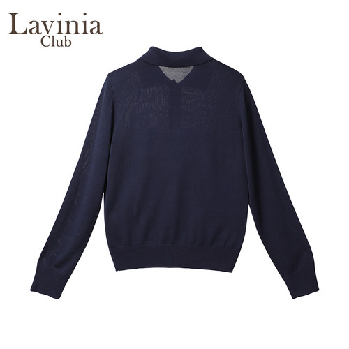 【100%莱赛尔】Lavinia春秋新款通勤气质Polo翻领针织衫女V51Z107-图3