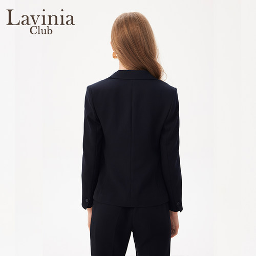 Lavinia春秋款简约一粒扣戗驳翻领通勤职场西装外套女J41W03P - 图2