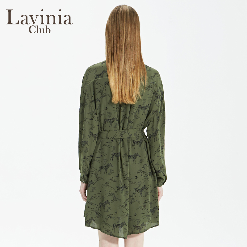 Lavinia Club/拉维妮娅女装商场同款秋季新品连衣裙衬衫裙子长袖
