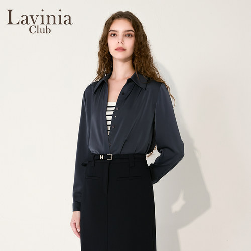 Lavinia 秋新款法式正装衬衫女简约通勤风上衣职业装J55C101 - 图1