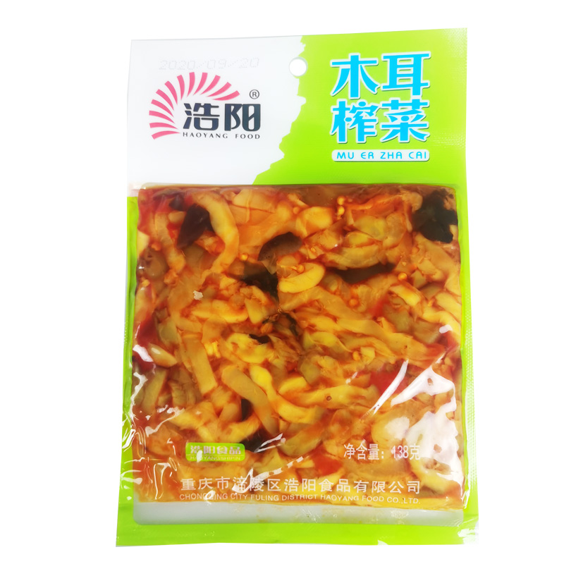 涪陵榨菜浩阳下饭菜123g麻辣三丝木耳泡菜红油爽口菜丝咸菜小包装 - 图1