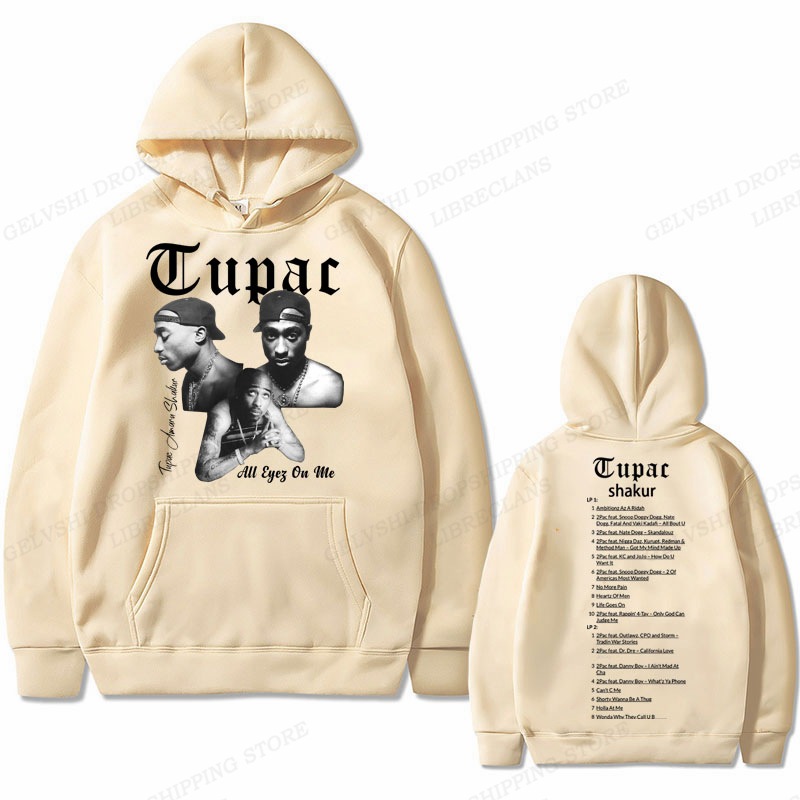 美式春秋运动卫衣Tupac 2pac Hoodie Men Women Fashion Hoodies-图0