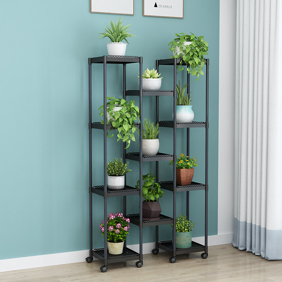 Plastic balcony pothos succulent flower stand with wheels