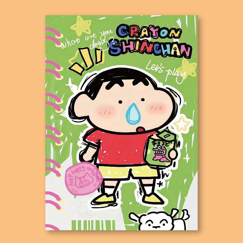 蜡笔小新动画海报可爱卡通墙贴周边女生卧室装饰画墙贴拍照背景 - 图2