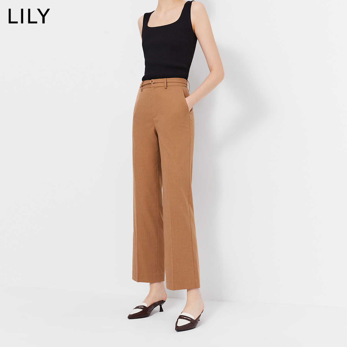 【专柜甄选】LILY2024春新款女装商务通勤气质时尚显瘦西装休闲裤 - 图1