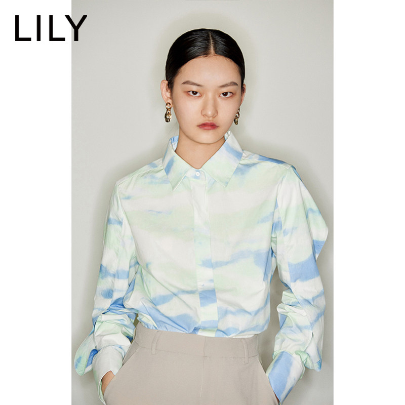 lily2020春新款女装百分百纯棉衬衫 lily京平衬衫