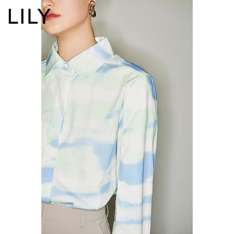 lily2020春新款女装百分百纯棉衬衫 lily京平衬衫