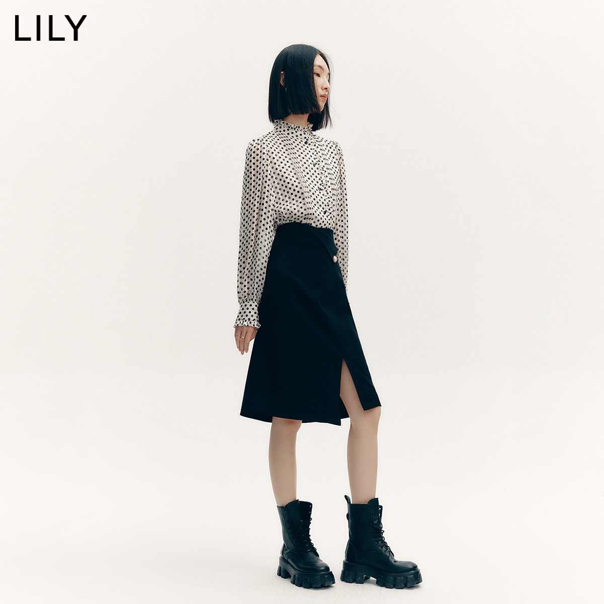 lily2022秋新款气质纯色高级半身裙 LILY半身裙