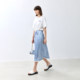 LILY2025 new summer women's denim print lightweight design commuter skirt