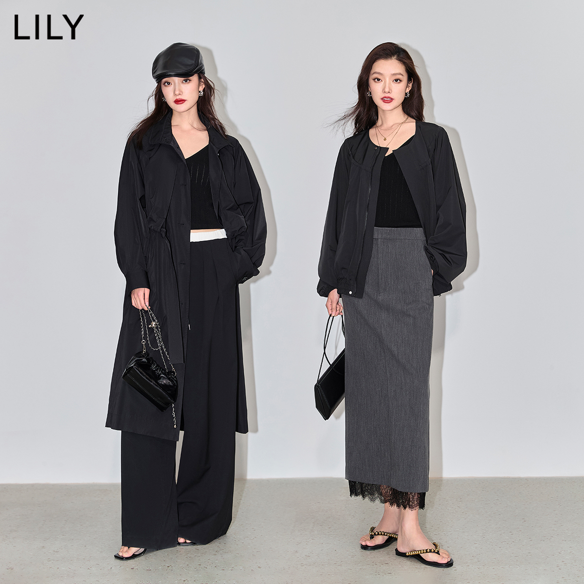 LILY2024夏新款女装优雅气质百搭纯色通勤款镂空针织吊带背心上衣-图2