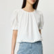 LILY commuter pullover French puff sleeve shirt chiffon