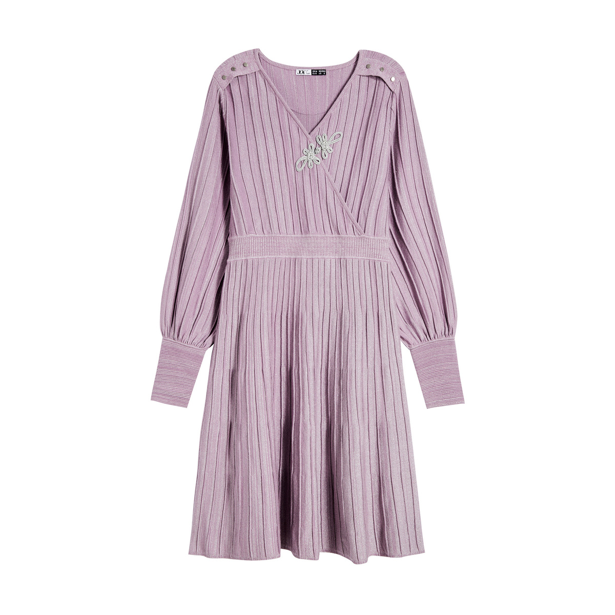 LILY官方旗舰店【宋轶明星同款】LILY新款女装中国风盘扣长袖针织连衣裙3