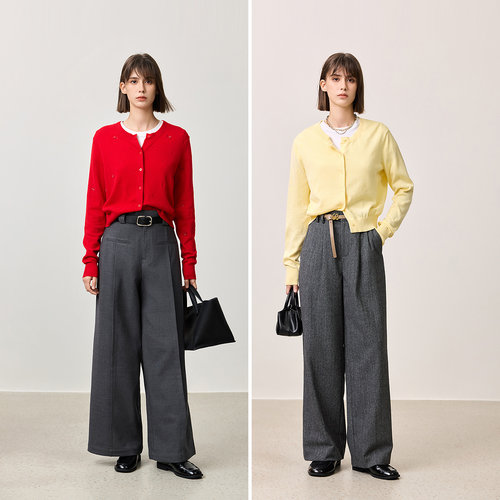 【商场同款】LILY2025新款女装亮片绣花刺绣圆领针织开衫外套女 - 图3