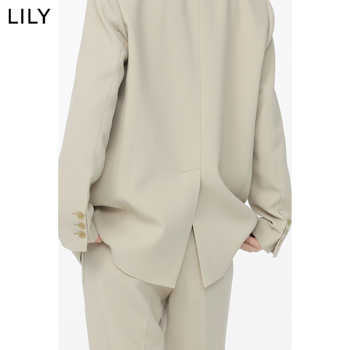 LILY职场绿色醋酸西装套装女