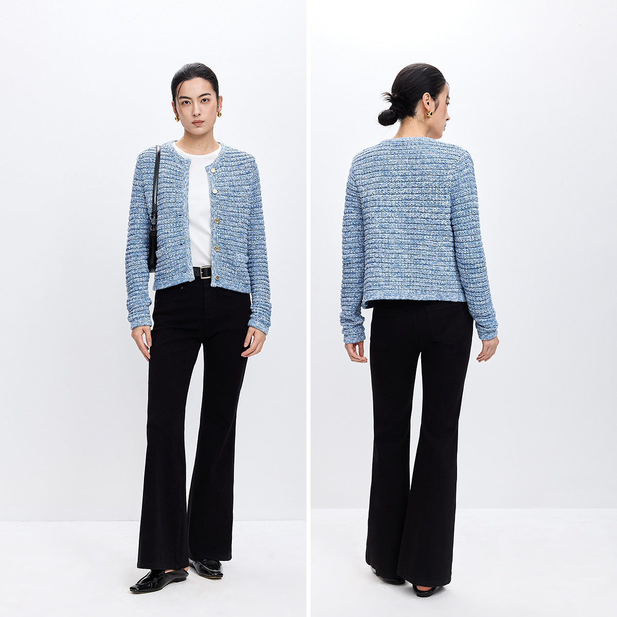 LILY2026春秋新款小香风提花气质通勤圆领短款针织毛衣开衫外套女,淘宝优惠券,粉丝福利购,淘宝优惠卷