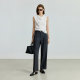 LILY commuter pants ຊຸດສີຂີ້ເຖົ່າຄລາສສິກທີ່ມີຕີນຂະຫນາດນ້ອຍ