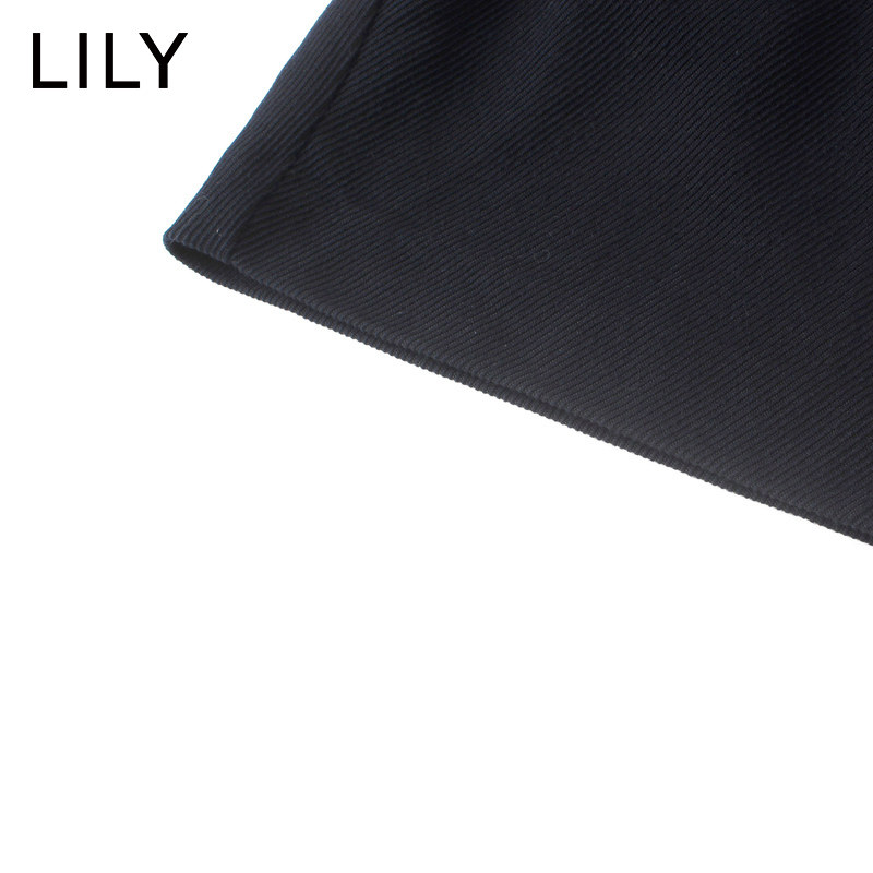 lily2019冬新款女装斜纹短裤休闲裤 lily京平休闲裤