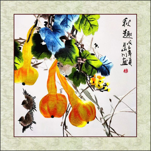 苏绣成品刺绣精品荷花鱼真丝刺绣挂画客厅三联画富贵有余刺绣画 - 图0