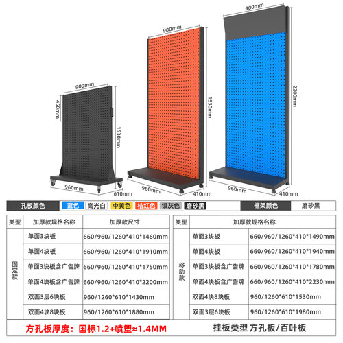 五金工具架货架移动方孔洞洞板物料架车间整理维修工具挂板展示架 - 图1