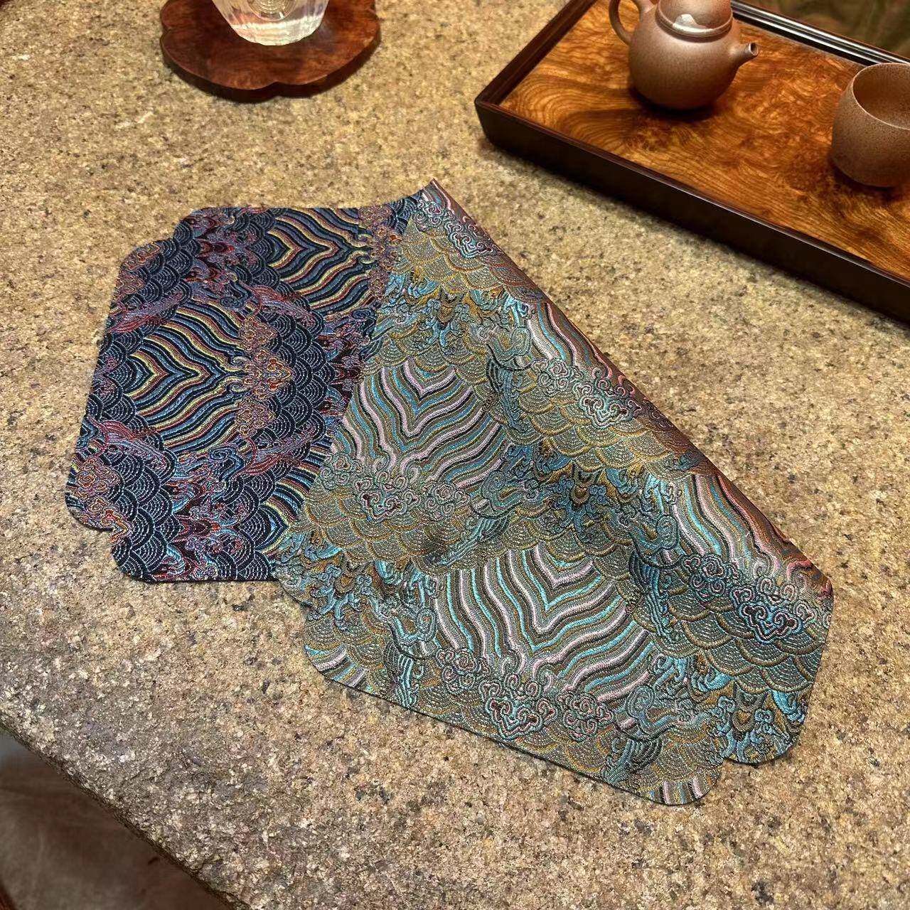 新中式双面织锦主人席禅意布艺干泡席吸水茶垫简约茶席隔热桌旗,淘宝优惠券,粉丝福利购,淘宝优惠卷