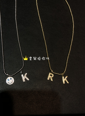 eyefunny经典黄金钻石字母吊坠