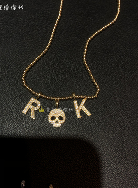 EYEFUNNY满钻镶嵌骷髅18K金吊坠