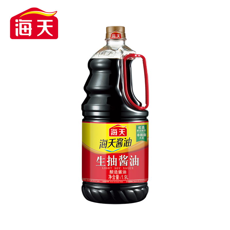 海天生抽酱油1.9L酿造酱油炒菜凉拌提鲜凉拌调味家用厨房烹饪 - 图0