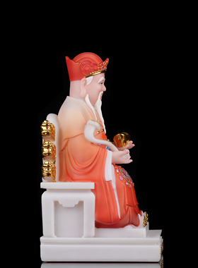 土地公土地婆神像汉白玉福德正神土地公婆家用供奉人物摆件包邮