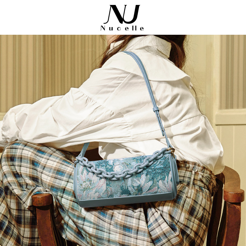 纽芝兰女2021新款莫奈油画手提包 纽芝兰箱包女士包袋