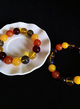 天然老蜜蜡手串男女款