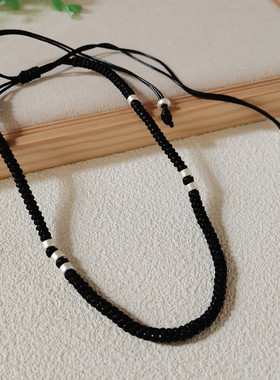 泰国蜡绳编织挂绳项链链子可调节长短毛衣链项链绳替换挂坠绳男女