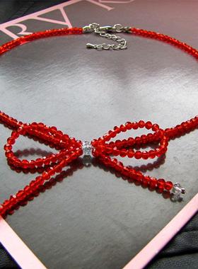 韩国天然超闪项圈颈链黑色尖晶石