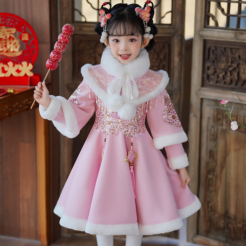 拜年服女童冬季2025新款儿童旗袍裙唐装加绒新年装女宝宝过年裙子,淘宝优惠券,粉丝福利购,淘宝优惠卷