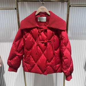 朵以2023冬季新款专柜同款甜美短款羽绒服外套女士保暖38DD930012