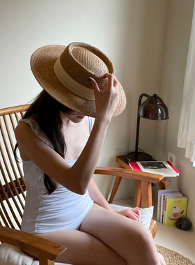 礼帽度假法式女夏天平檐