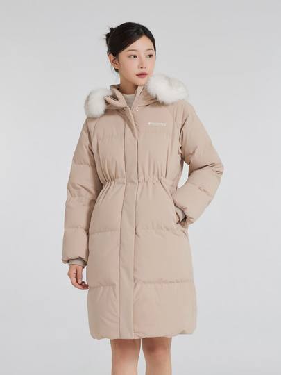 Pick up the big leak! Authentic Korean Discovery women's 80 goose down hooded long belted thick down jacket