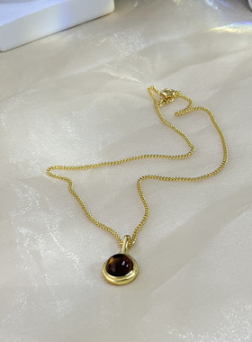 2023新款法国小众轻奢设计宝石项链镀18k金法式秋冬复古毛衣链