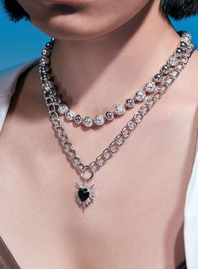 荆棘的心项链女爱心毛衣链秋冬小众设计高级感百搭2022年新款