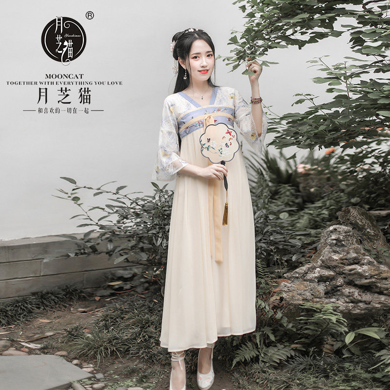 月芝猫花信来时汉元素汉服连衣裙 月芝猫汉服