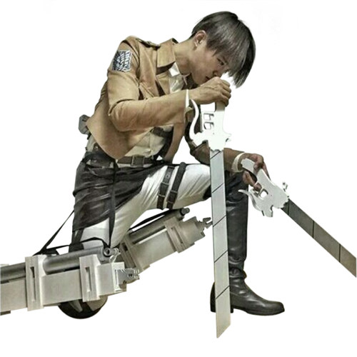 进击的巨人 艾伦 三笠 兵长 调查兵团 外套皮质cos服【现货包邮】 - 图3