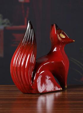 装饰品玄关九尾狐仙摆件陶瓷